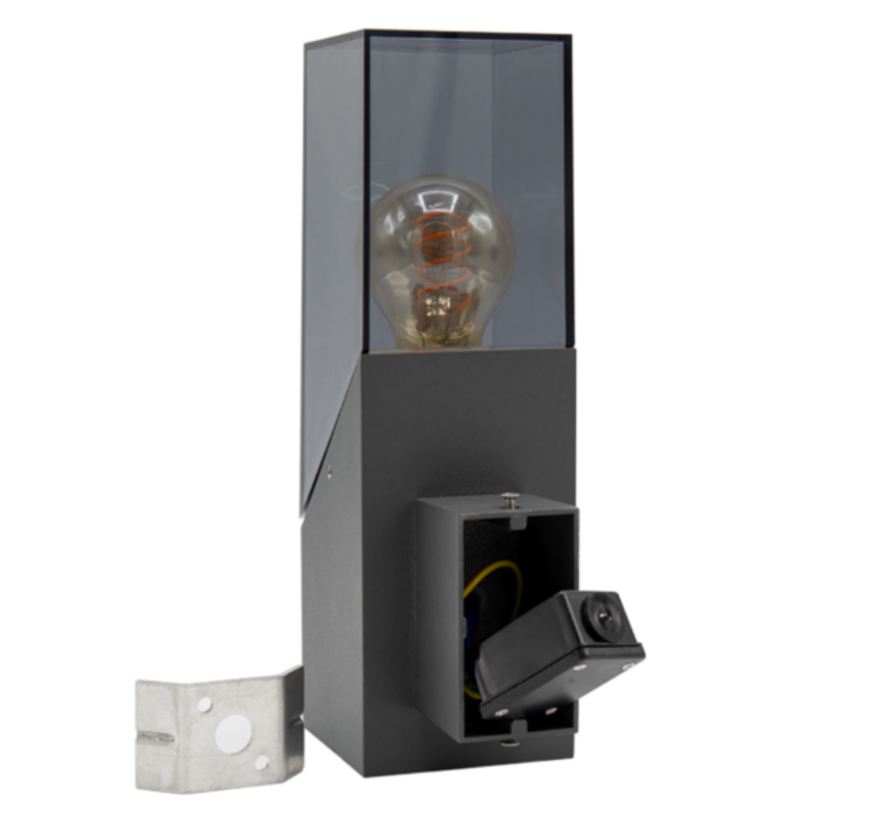 Wandlamp Jasper - Industriële buitenlamp met sensor - Antraciet