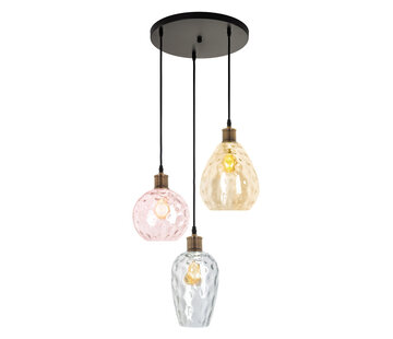 LumenXL Hanglamp Verona - Design 3 lichts - 3 kleuren glas