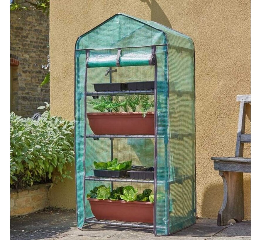 GroZone Classic kweekkas - 4 niveaus - Ritssluiting - 70 x 50 x 150 cm