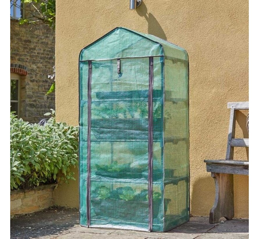 GroZone Classic kweekkas - 4 niveaus - Ritssluiting - 70 x 50 x 150 cm