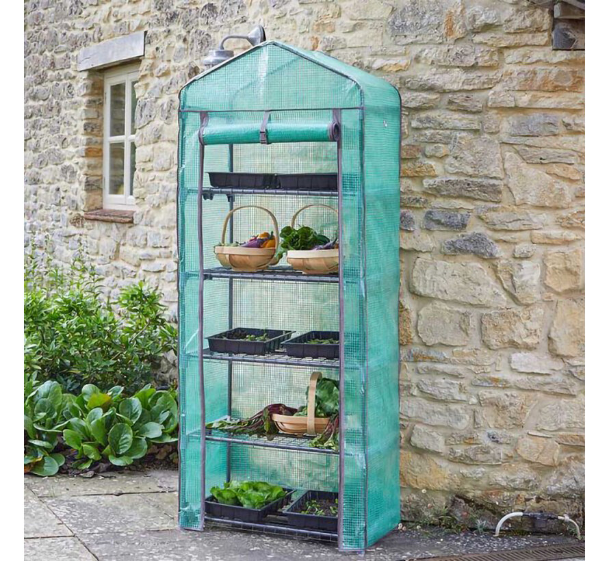 GroZone Classic kweekkas - 5niveaus - Ritssluiting - 70 x 50 x 180 cm