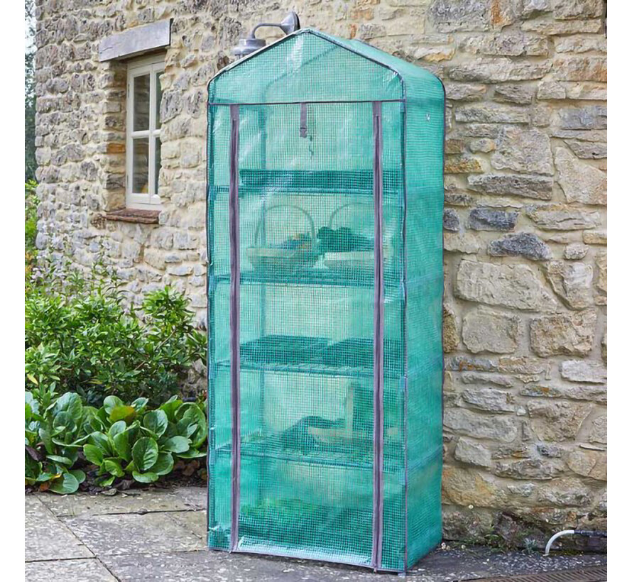 GroZone Classic kweekkas - 5niveaus - Ritssluiting - 70 x 50 x 180 cm