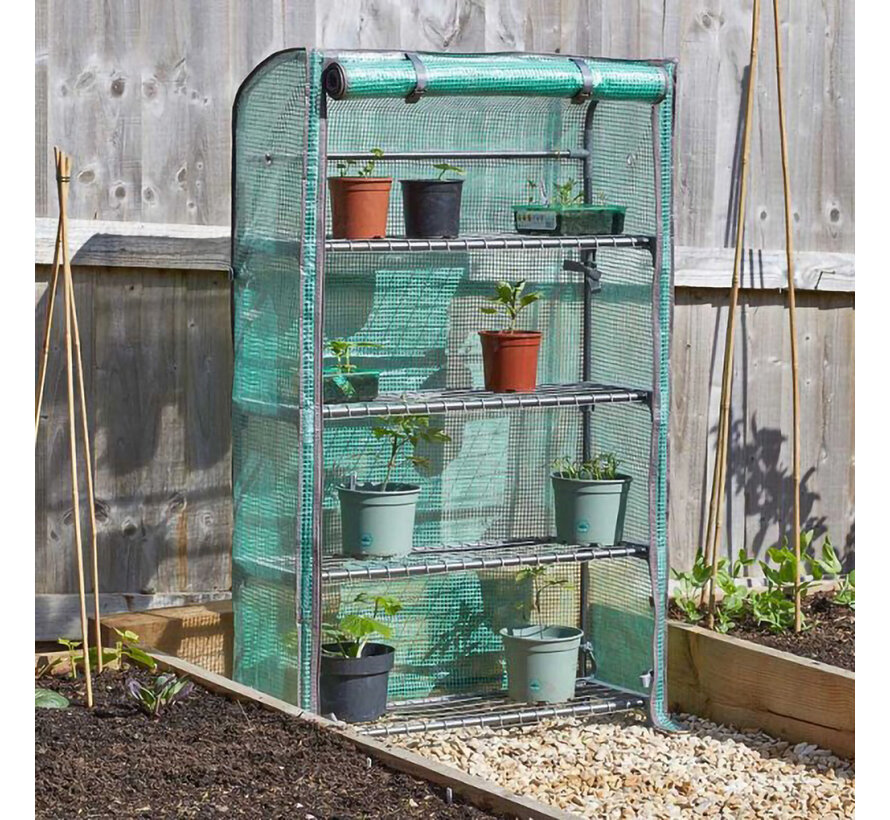 GroZone Compact kweekkas - 4 niveaus - Ritssluiting - 80 x 30 x 130 cm