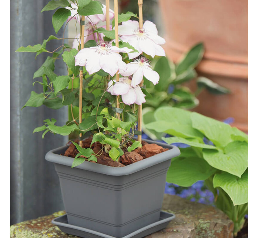 Bloempot Nora - Terracotta - 23 - 58 cm - Vierkant - Gerecycled kunststof