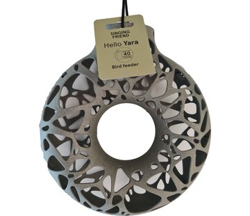 Singing Friend Vetbolhouder Yara - Kunststof - Grijs rond - 7 a 8 vetbollen