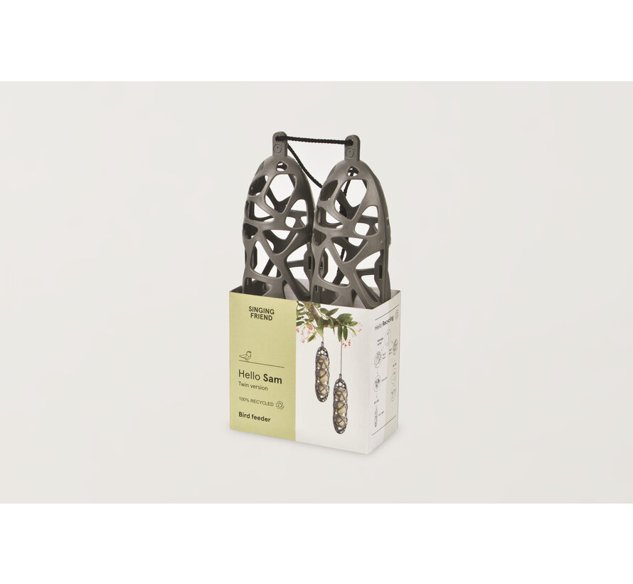 Voedersilo Sam - Kunststof grijs - Voor vetbollen