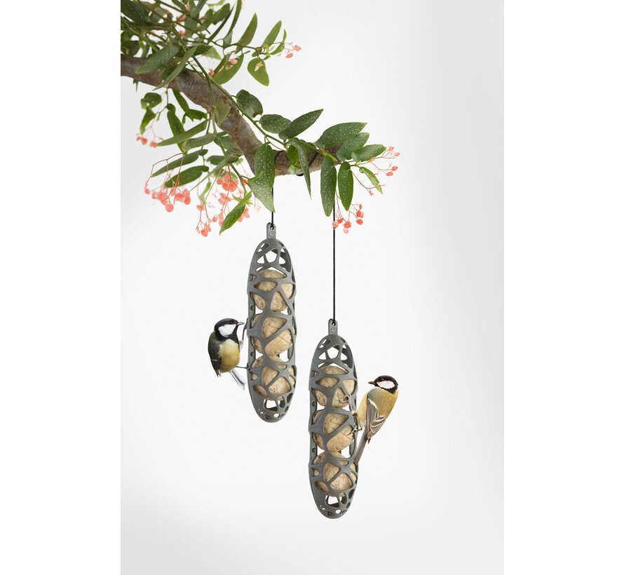 Voedersilo Sam - Kunststof grijs - Voor vetbollen