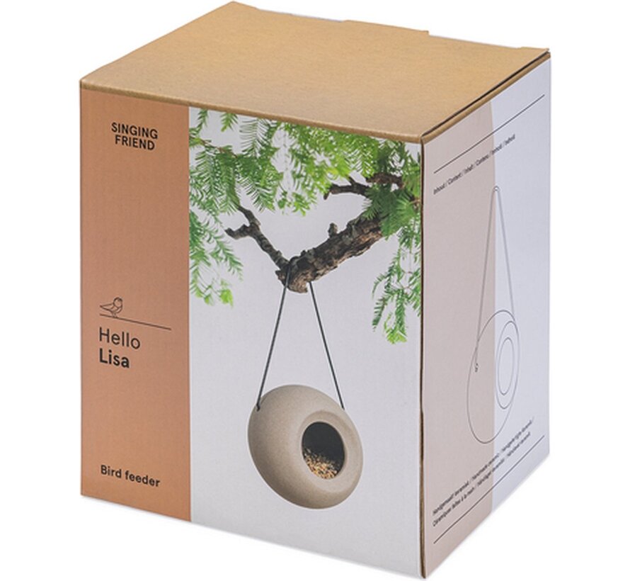 Voederbol Lisa - Keramiek - Beige of grijs