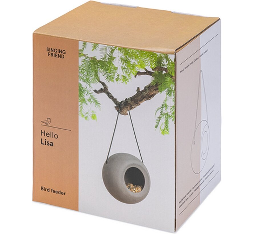 Voederbol Lisa - Keramiek - Beige of grijs