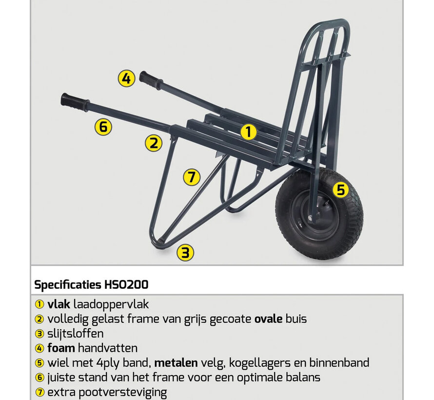 Hummer Steenkruiwagen - 60 steens - Antraciet