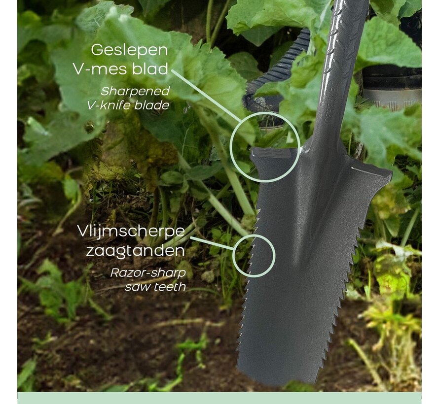 Wortelkiller - Tuinspade grijs - 114 cm