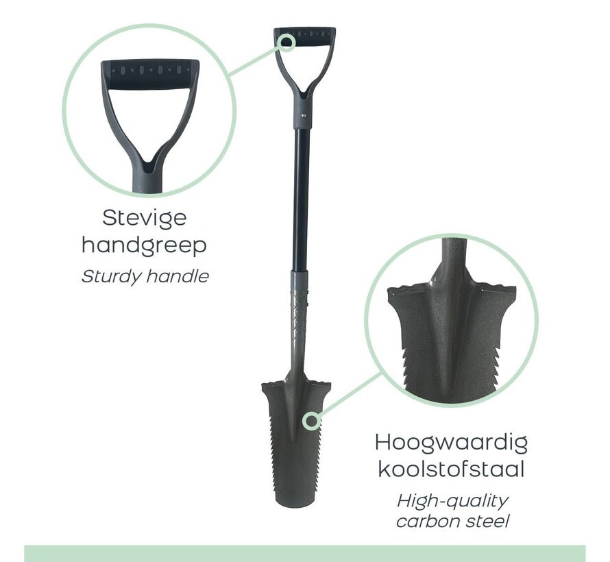 Wortelkiller - Tuinspade grijs - 114 cm