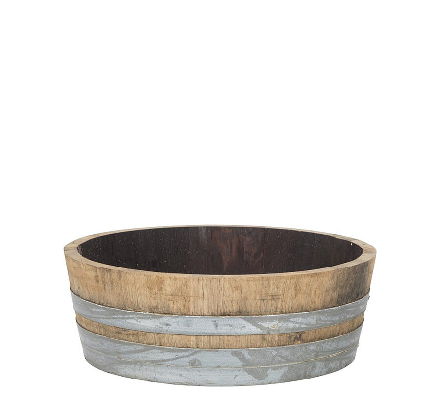 Houten kuip - Bloembak dikke rand - 65 x 20 cm