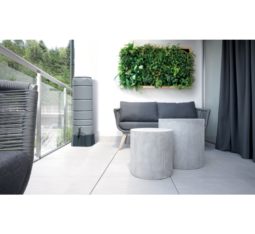 Regenton Vuelta - 110 liter + voet - Antraciet