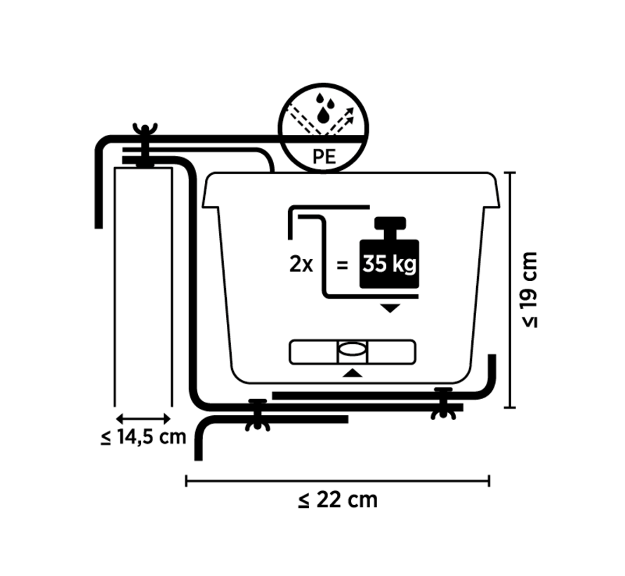 Balkonhaak Type A - Aqua Green - Terracotta - 2 stuks