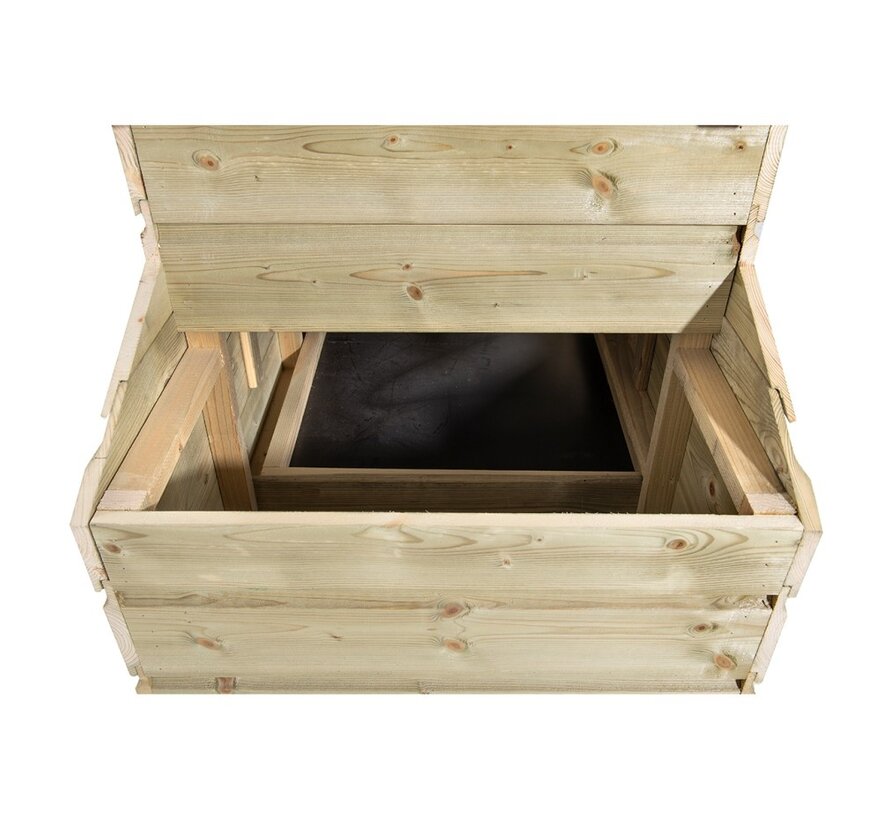 Glorenza kippenhok - Henri - 127 x 73 x 110 cm - Grenen hout