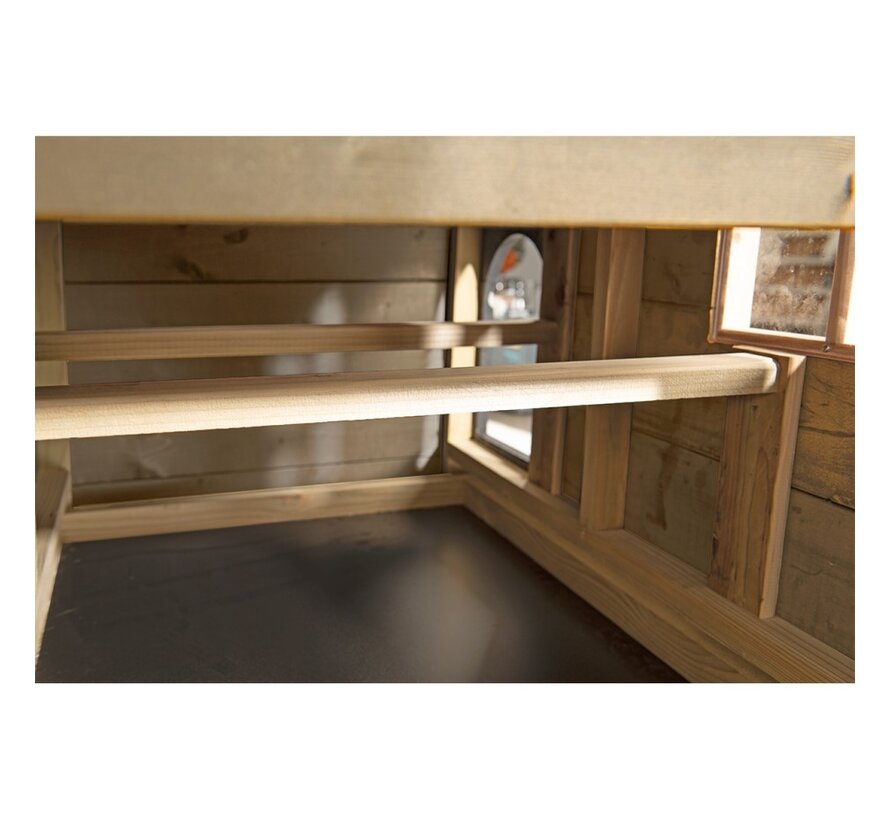 Glorenza kippenhok - Henri - 127 x 73 x 110 cm - Grenen hout