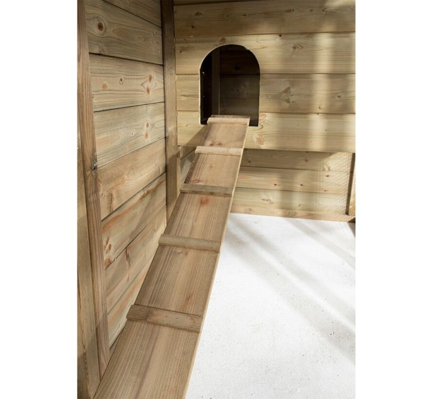 Glorenza kippenhok - Loekie - 273 x 95 x 148 cm - Dakleer