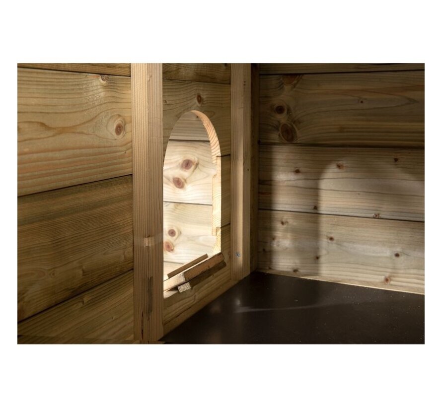 Glorenza kippenhok - Loekie - 273 x 95 x 148 cm - Dakleer