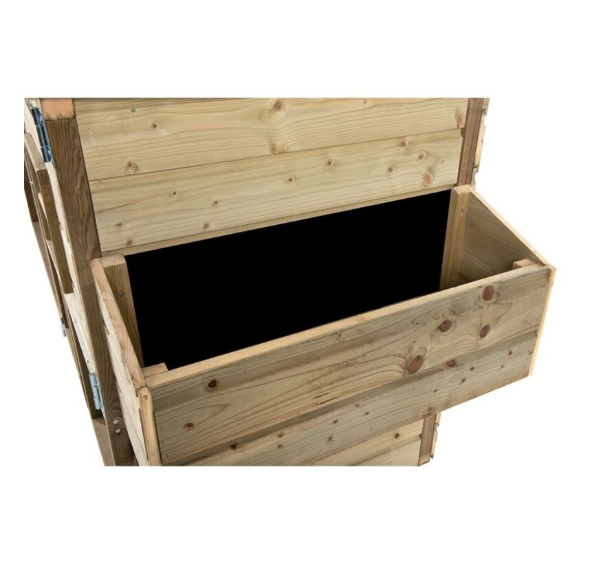Glorenza kippenhok - Loekie - 273 x 95 x 148 cm - Dakleer