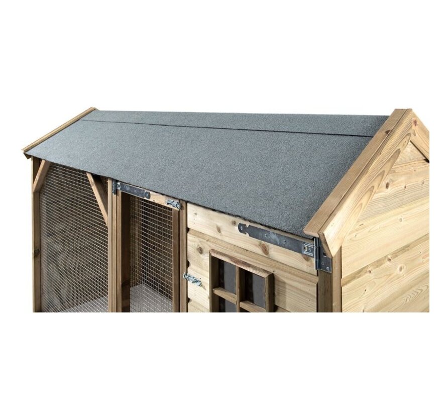 Glorenza kippenhok - Loekie - 273 x 95 x 148 cm - Dakleer
