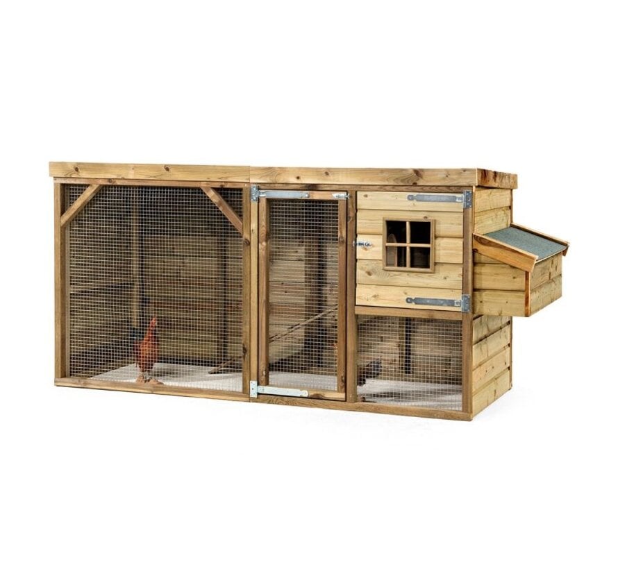 Glorenza kippenhok - Nelly - 273 x 95 x 124 cm - Dakleer