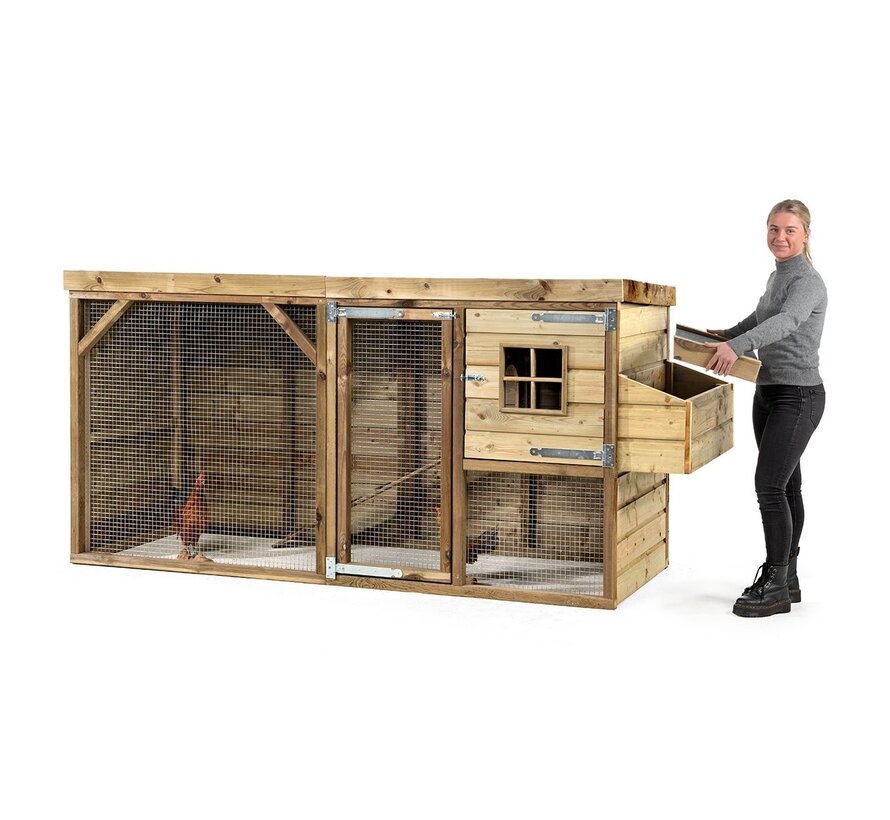 Glorenza kippenhok - Nelly - 273 x 95 x 124 cm - Dakleer