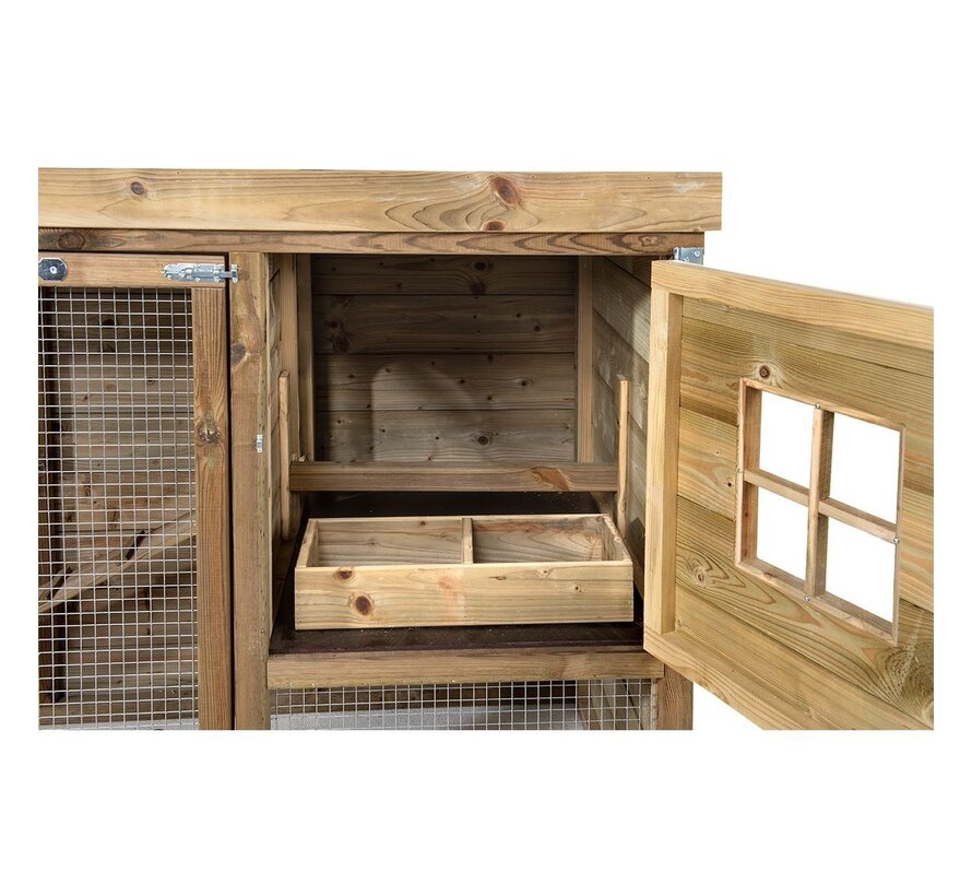 Glorenza kippenhok - Adri - 363 x 95 x 124 cm - 2 - 4 kippen