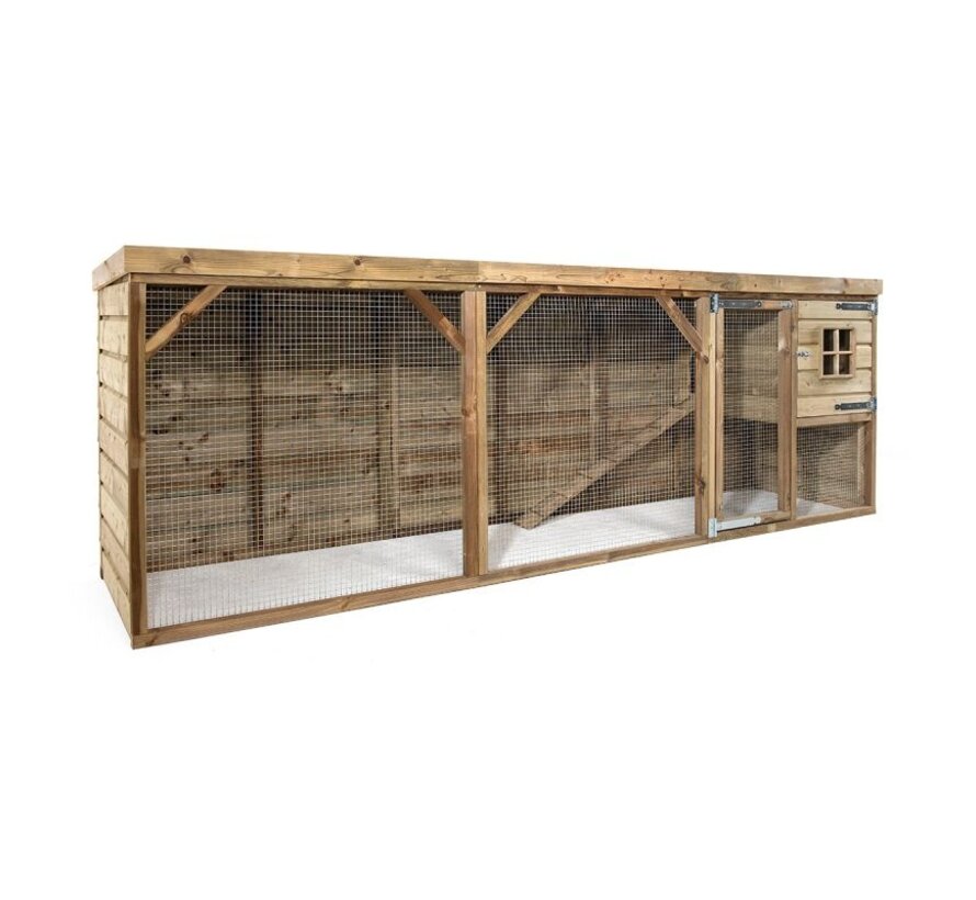 Glorenza kippenhok - Adri - 363 x 95 x 124 cm - 2 - 4 kippen