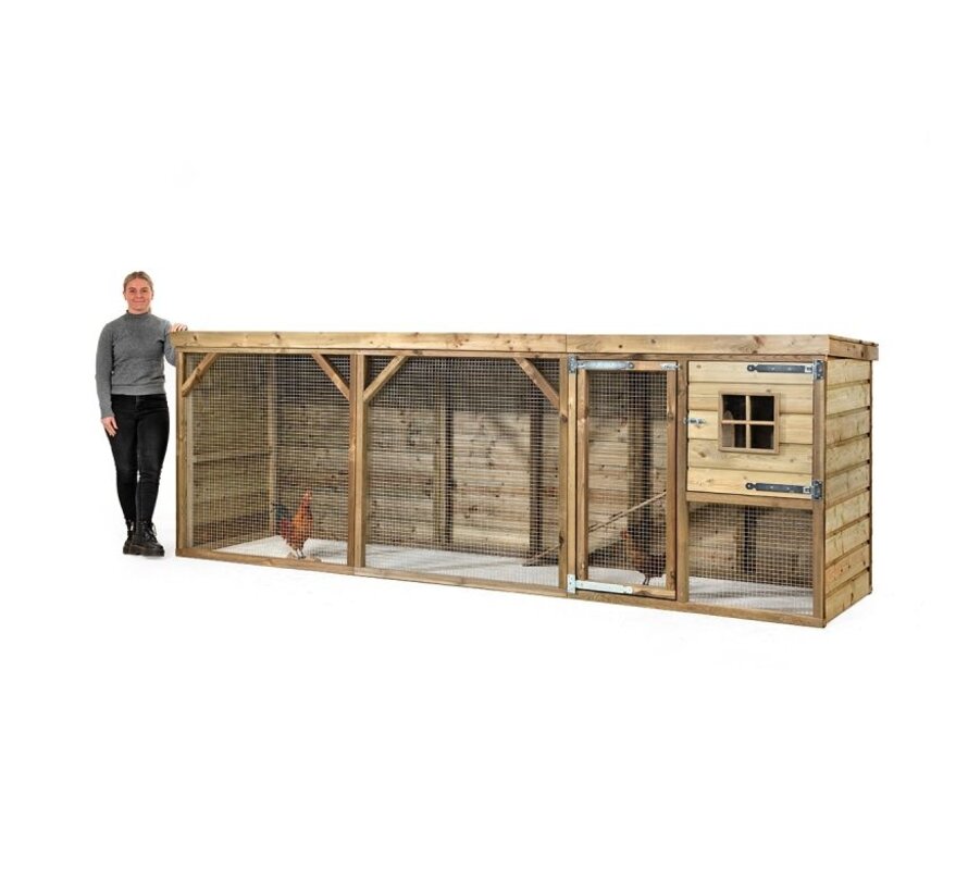 Glorenza kippenhok - Adri - 363 x 95 x 124 cm - 2 - 4 kippen