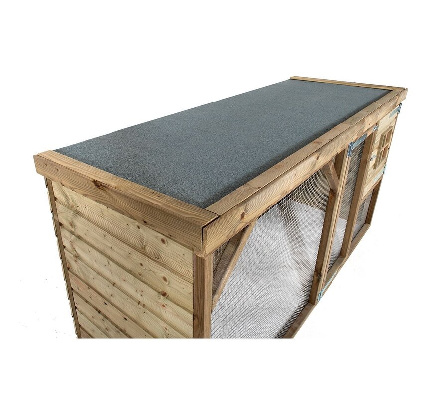 Glorenza kippenhok - Toby - 393 x 95 x 124 cm - Scharrelruimte