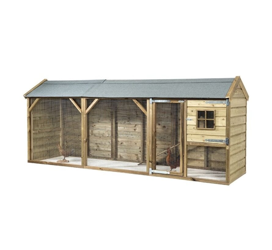 Glorenza kippenhok - Jumper - 363 x 95 x 148 cm - Prefab bouwpakket