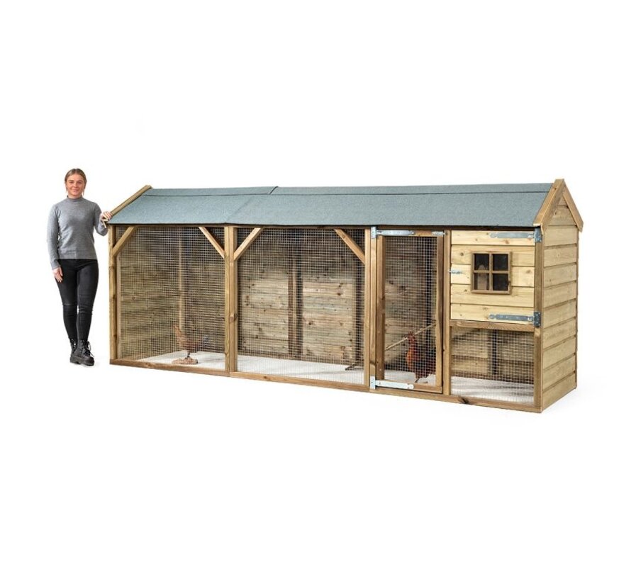 Glorenza kippenhok - Jumper - 363 x 95 x 148 cm - Prefab bouwpakket
