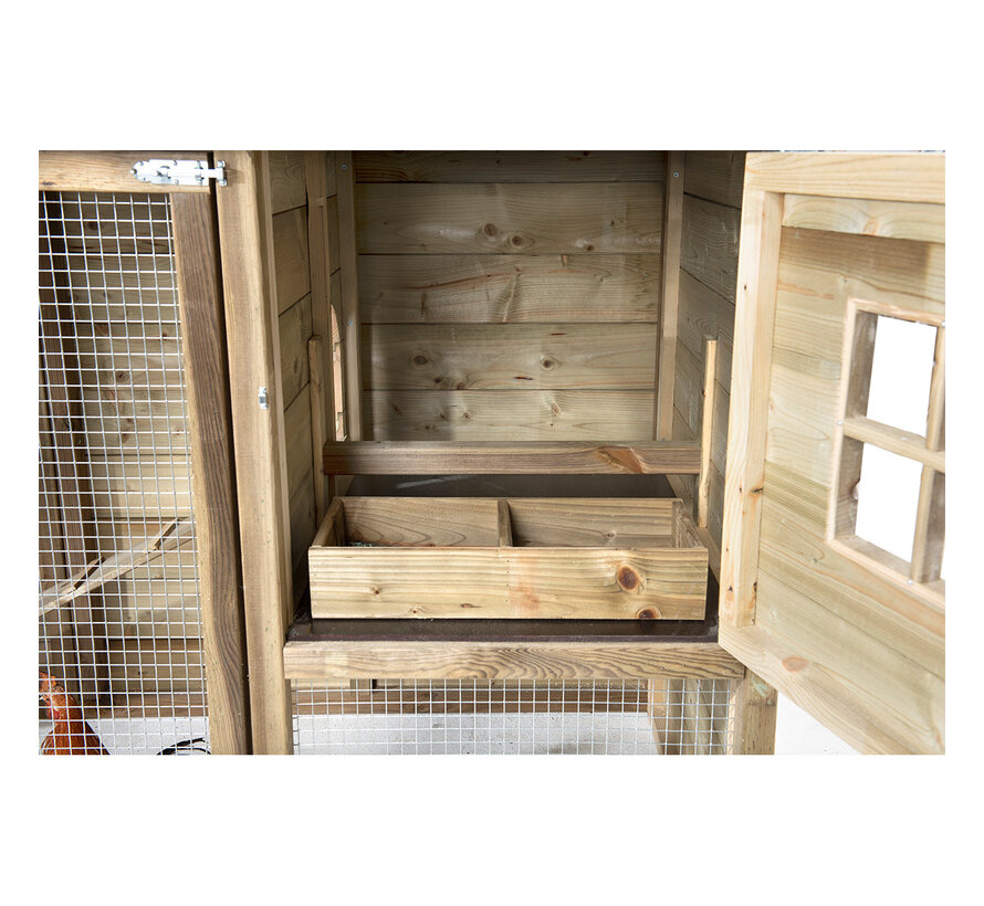 Glorenza kippenhok - Jumper - 363 x 95 x 148 cm - Prefab bouwpakket