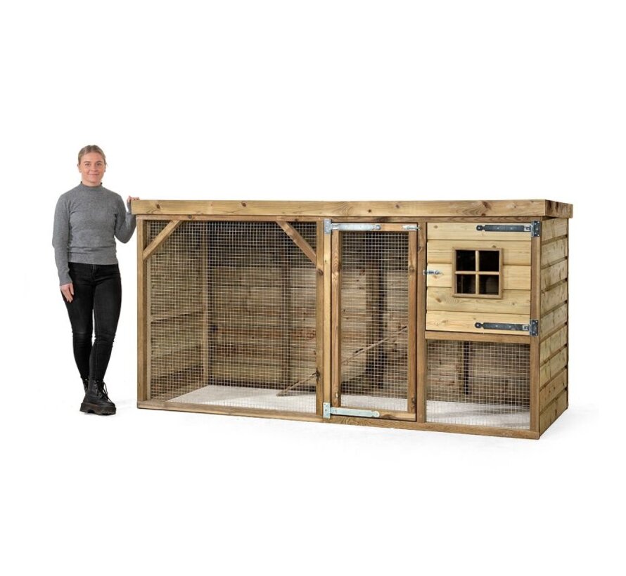 Glorenza konijnenhok Jip - 243 x 95 x 124 cm - Nachthok