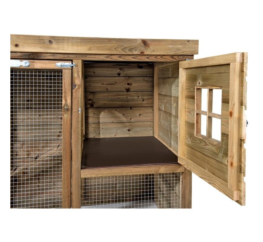 Glorenza konijnenhok Lola - 243 x 95 x 148 cm - Nachthok