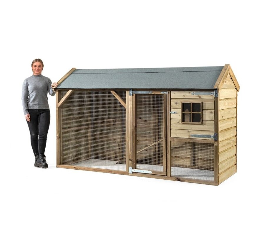Glorenza konijnenhok Lola - 243 x 95 x 148 cm - Nachthok