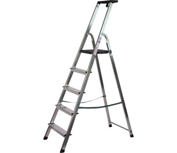 Maxall Maxall Huishoudtrap 5 treden -  Aluminium - Basic line