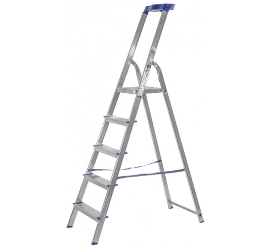 Maxall Huishoudtrap 7 treden - Aluminium - Basic line