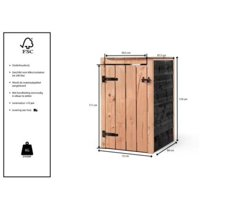 Volente - Kliko ombouw - Douglas hout - 5 maten - Zwart