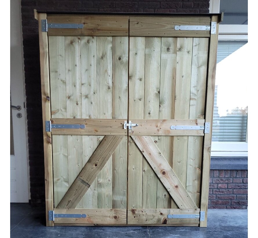 Tuinkast Bart - Houten kast - 147,5 x 53,5 x 182 cm