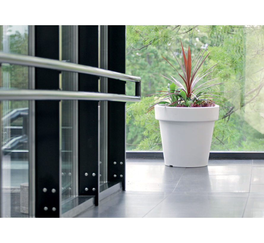 Bloempot Lexo Round - 60 cm - 92 liter - Wit