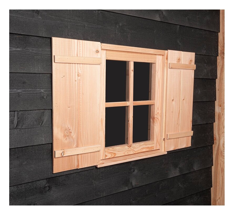 Volente Tuinberging Jan - Zwart Douglas hout met overkapping - 564 x 196 x 208 cm