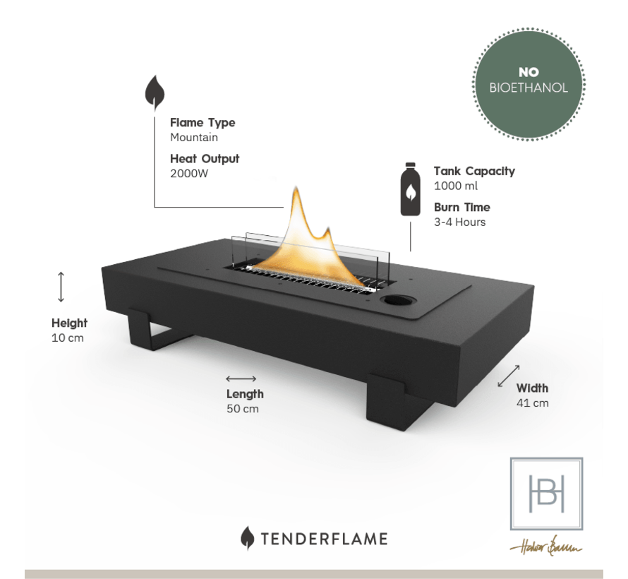 Tenderflame Table Mountain 180 - Zwart