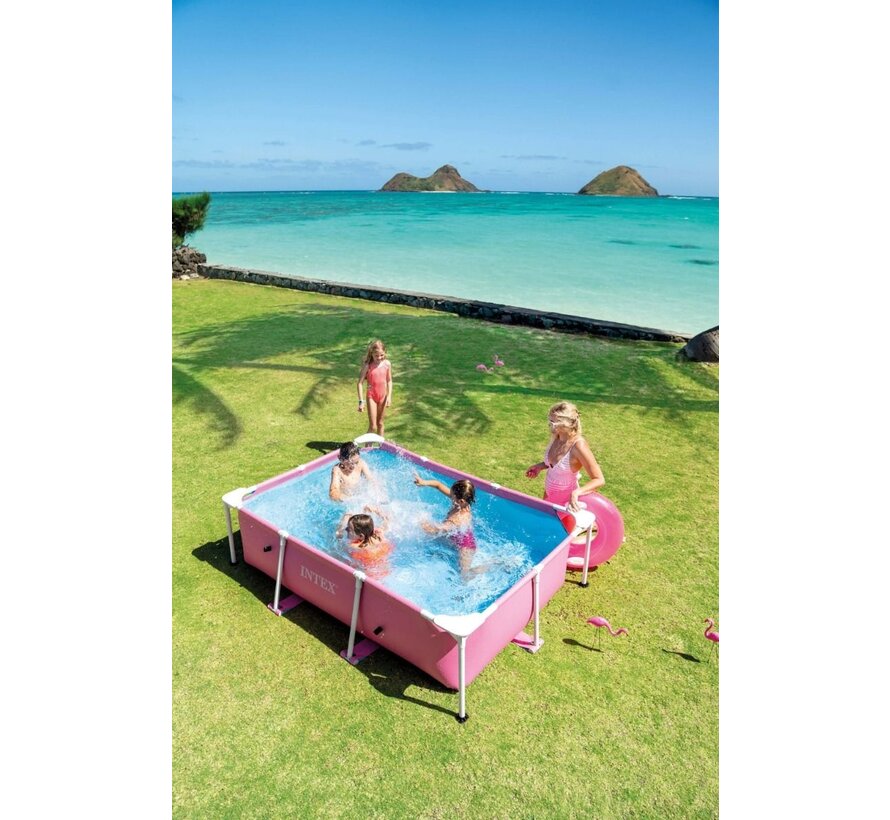 Intex Zwembad - Rechthoekig - Metal Frame - Roze