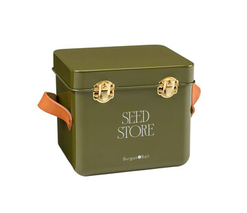 Burgon & Ball Bewaarblik zaden mini - Metaal - Olijfgroen