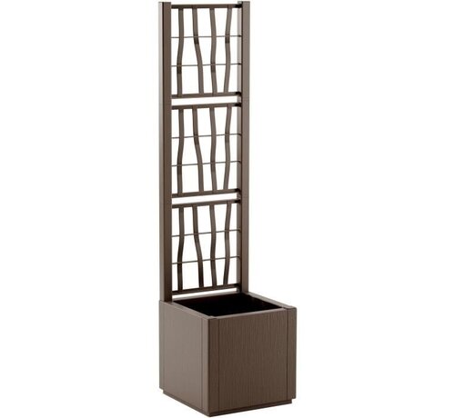 Stefanplast Ethica plantenbak - Vierkant met trellis - 38 liter - Taupe