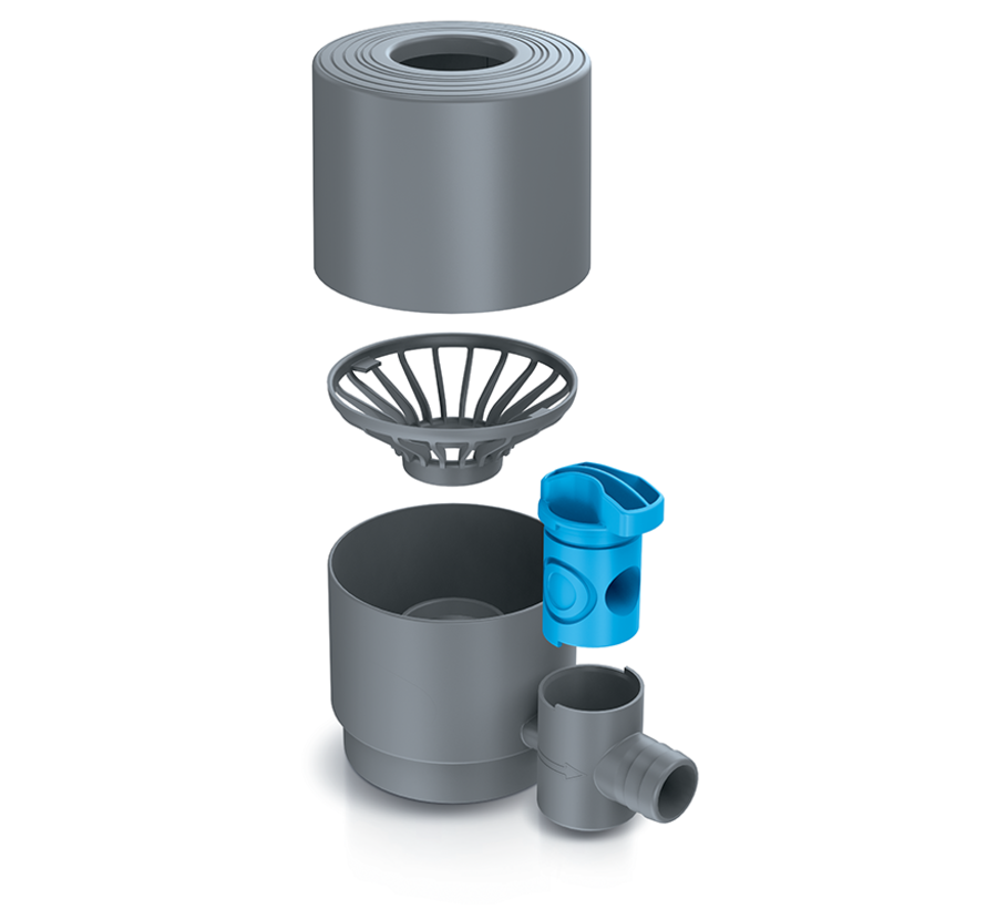 Regenton vulautomaat met tap - 70 - 100 mm - Grijs