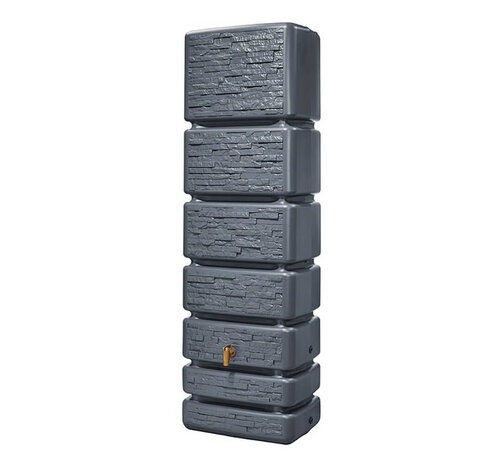 4Rain Regenton Slim - Stone Decor - 350 Liter - Antraciet