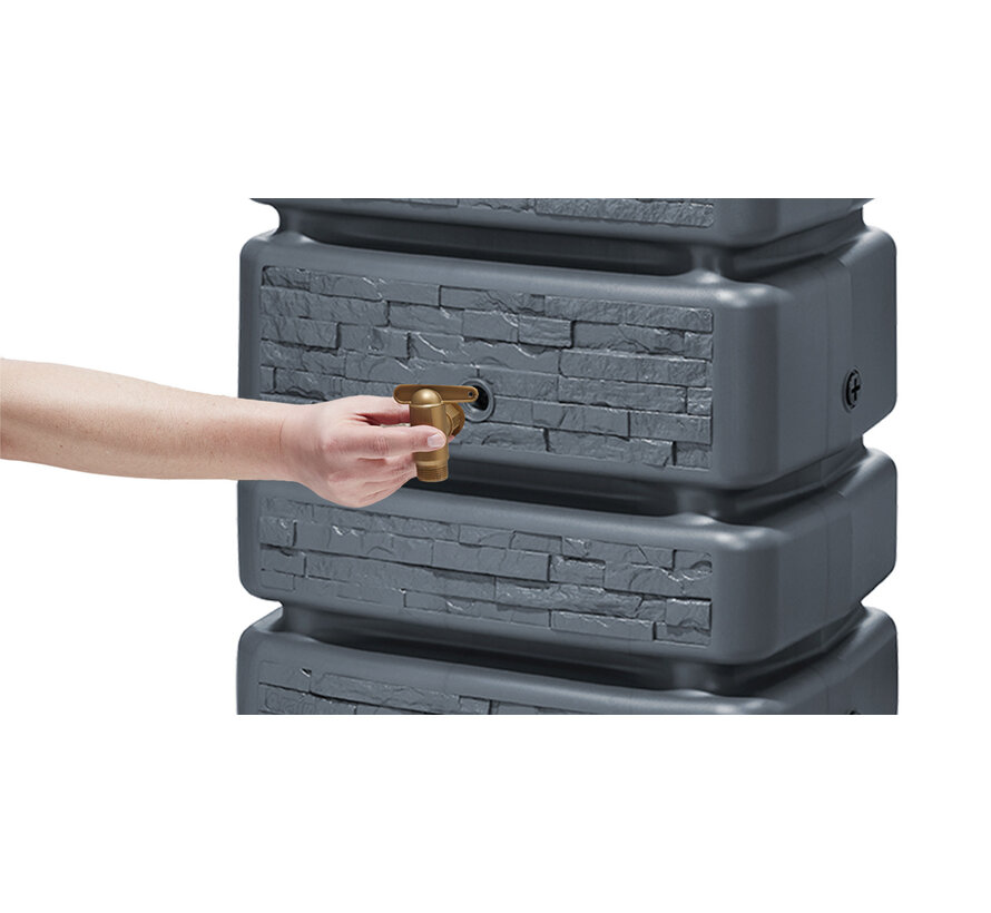 Regenton Slim - Stone Decor - 350 Liter - Antraciet